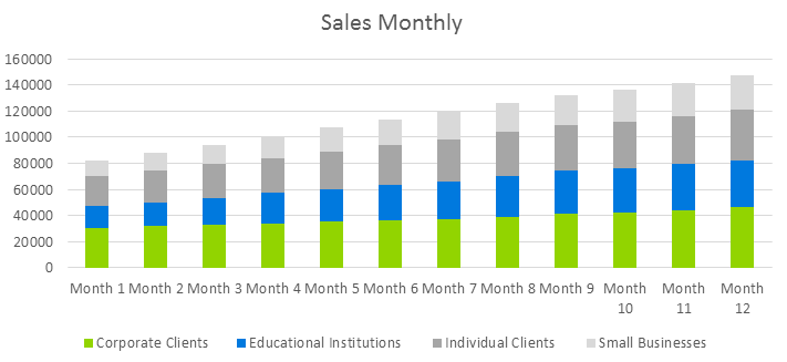Mobile Application Development Business Plan - Sales Monthly