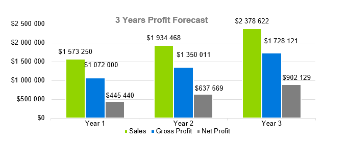 Auto Parts Store - 3 Years Profit Forecast
