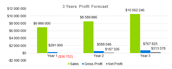 E-Learning Business Plan - 3 Years Profit Forecast