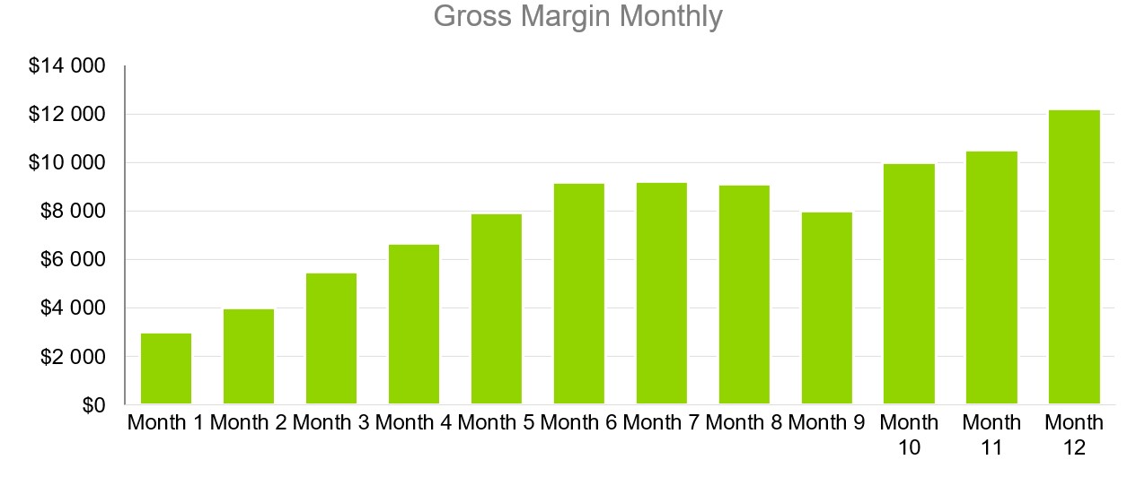 Gross Margin Monthly - New Product Launch Business Plan Sample