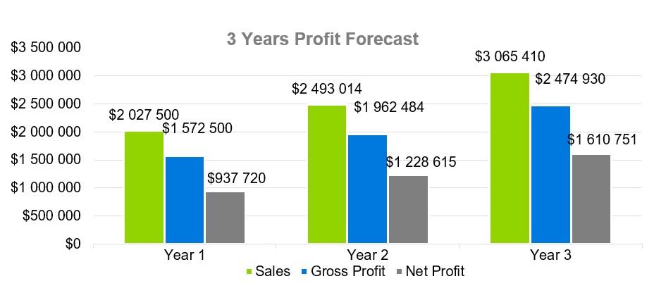 3 Years Profit Forecast - B2B Business Plan Template