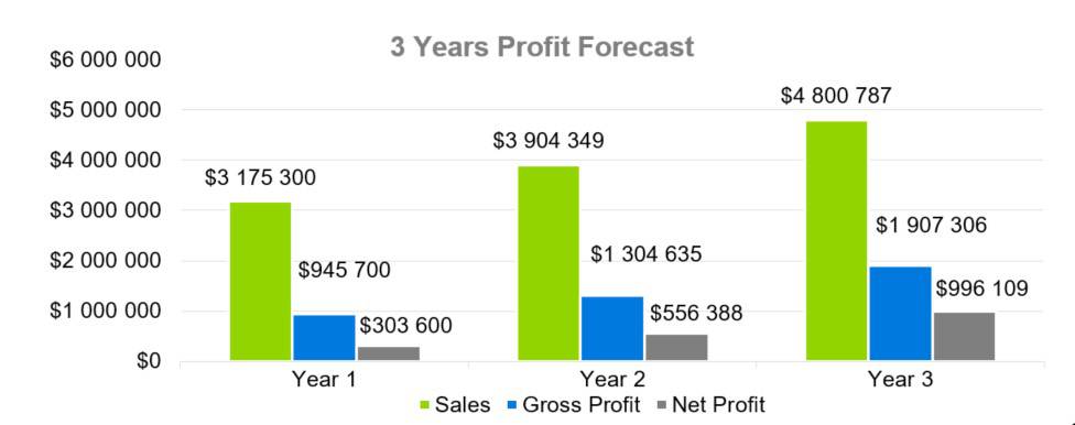 3 Years Profit Forecast - Supply Chain Management Business Plan