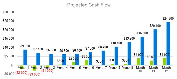 Fitness Center Business Plans - Project Cash Flow