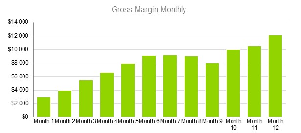 Taxi Business Plan - Gross Margin Monthly