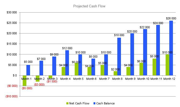 Hot Sauce Business Plan - Projected Cash Flow