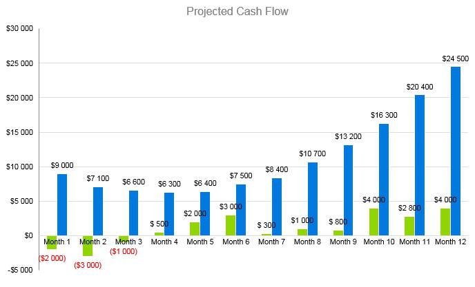 Cat Cafe Business Plan - Projected Cash Flow