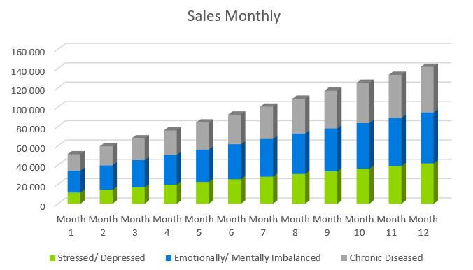Sales Monthly - Reiki Business Plan Sample 