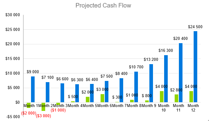 Projected Cash Flow - Babysitting Business Plan Template