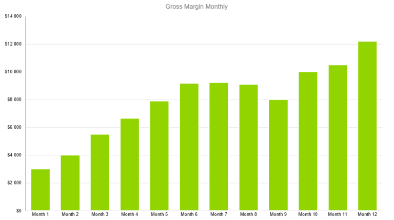 movie theater business plan - gross margin monthly