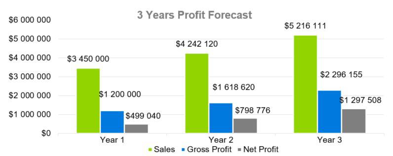 3 Years Profit Forecast - education consulting business plan