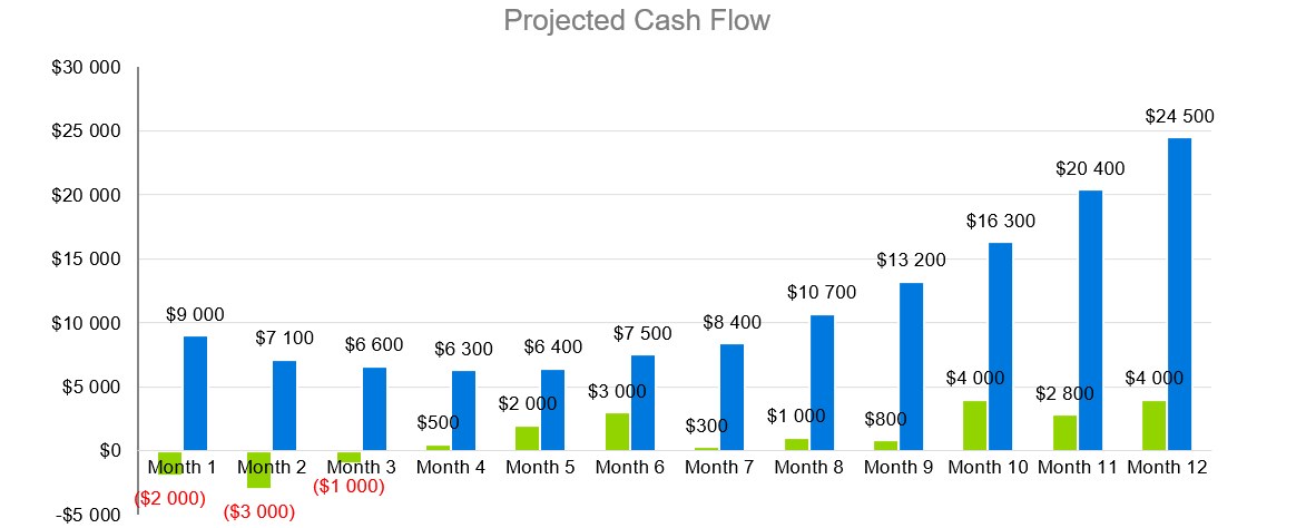 Bounce House Business Plan-Projected Cash Flow