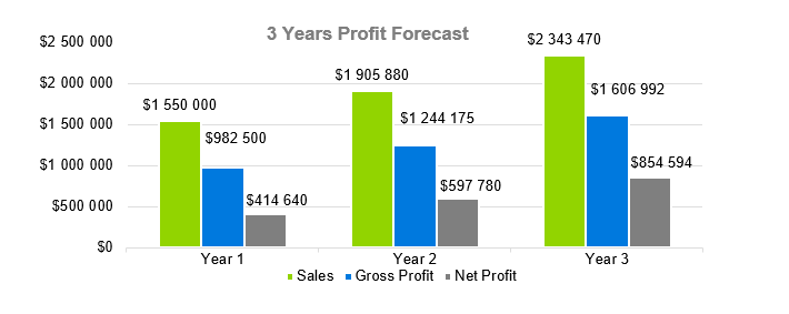 Video Store Business Plan-3 years profit forecast