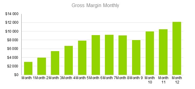 Maternity Clothing Business Plan - Gross Margin Monthly