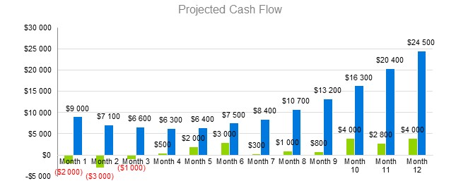 Scrapbooking Business Plan - Projected Cash Flow