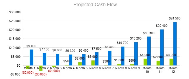 Seminar Business Plan Template - Projected Cash Flow