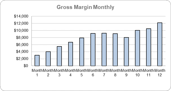 Cleaning Products Business Plan - Gross Margin Monthly