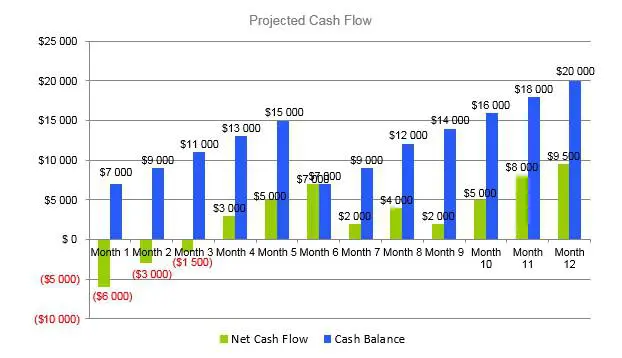 Vape Shop Business Plan - Projected Cash Flow