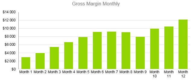 Car Rental Business Plan - Gross Margin Monthly