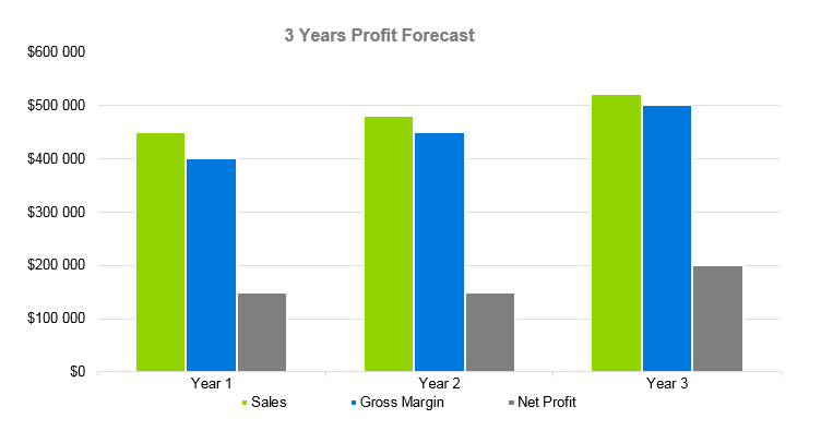 Home Helth Care Business Plan - 3 Years Profit Forecast